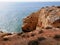 Cliffs of the Algar Seco near Portimao in the Algarve region