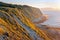 Cliffs of Azkorri beach at sunset