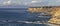 Cliffs and beach along pacific ocean coastline