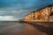 Cliffs and the beach of Veules les Roses in Normandy, France