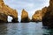 Cliffs on the coast of Lagos in southern Portugal