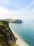 Cliffs on cote d\'albatre of english channel coast