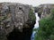 Cliffs and deep fissure in Thingvellir National Park