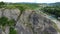 Cliffs on Doftana Valley , Prahova County, Romania , aerial view