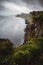 Cliffs on the eastern coast of the Isle of Skye, Scotland on a stormy grey day