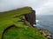 Cliffs of Faroe Islands. Ocean below.