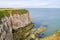 Cliffs at Flamborough Head with boat in distance