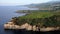 Cliffs and jagged Atlantic coastline west of Miraduro de Santa Iria, Moinhos, Sao Miguel Island, Azores, Portugal