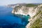 Cliffs of Keri. Zakynthos. Blue sea and rocks