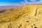 Cliffs, landscape, and road in Makhtesh crater Ramon