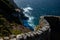 Cliffs lookout point near the lighthouse at Cape Point in Cape of Good Hope Nature Reserve in Cape Town, South Africa