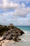 Cliffs with Mayan Ruins above the Ocean at Tulum