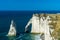 The cliffs named the needle and the aval in Etretat