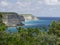 Cliffs of North coast of Grande Terre, Anse Bertrand, Guadeloupe, Caribbean island
