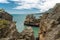 Cliffs in the ocean, blowhole, limestone formation, beautiful New Zealand landscape