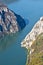 Cliffs over Danube river at the place where Djerdap gorge is narrowest