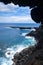 Cliffs and pacific ocean landscape vue from Ana Kakenga cave in