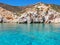 The cliffs of Polyaigos, an island of the Greek Cyclades