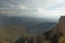 Cliffs and ridges of Sierra Nevada mountains on a cloudy day