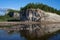 Cliffs on the river bank. Lena river.