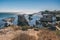 Cliffs, Rocks, Arches, and Flock of Birds, California Central Coast