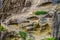 Cliffs rocky formations with stairs in Greece Meteora