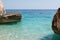 Cliffs in Sardinia Island near Turquoise Sea, Italy