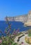 Cliffs of Xlendi, Gozo, Republic of Malta, vertical sight