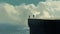 Cliffside Encounter: A Captivating Digital Painting Of Two Men Amidst Ominous Clouds