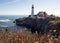 Cliffside View of a Lighthouse on the Coast of Canada