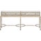 Clifton Writing Desk, Gold/White, Mirrored TV Stand Console Table with Drawer, Two-Drawer Writing Desk with white background