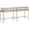 Clifton Writing Desk, Gold/White, Mirrored TV Stand Console Table with Drawer, Two-Drawer Writing Desk with white background