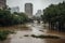 climate change-driven flooding and damage to infrastructure in major city