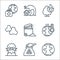 Climate change line icons. linear set. quality vector line set such as earth, power plant, volcano, global warming, trash,