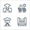 climate change line icons. linear set. quality vector line set such as hydro power, explosion, solar panel