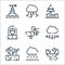 Climate change line icons. linear set. quality vector line set such as oil spill, rain, drought, hail, pelican, mask,