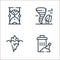 climate change line icons. linear set. quality vector line set such as trash, iceberg, windstorm