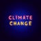 Climate Change Neon Text