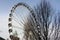 The climate controlled capsules of the huge Belfast sightseeing wheel in the grounds of the Belfast City Hall in Northern Ireland