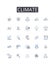 Climate line icons collection. Environment, Atmosphere, Weather, Temperature, Ecology, Biosphere, Ecosystem vector and