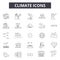 Climate line icons, signs, vector set, outline illustration concept