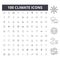 Climate line icons, signs, vector set, outline illustration concept