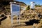 Climate measurement devices at a weather station on white wooden towers on a mountain