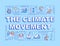 Climate movement word concepts blue banner