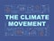 Climate movement word concepts dark blue banner