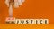 Climate or racial justice symbol. Concept words Climate justice Racial justice on wooden cubes. Beautiful orange background.