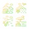 Climate zones gradient linear vector icons set