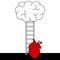 Climb up the ladder vector concept illustration with human heart and brain