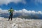 Climber admiring the view in Dolomiti