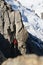 Climber climbing on granite